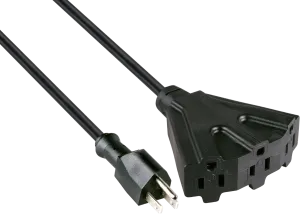 50Ft 3-Outlet Heavy Duty Extension Cord (EX-PRO312-50BLK)
