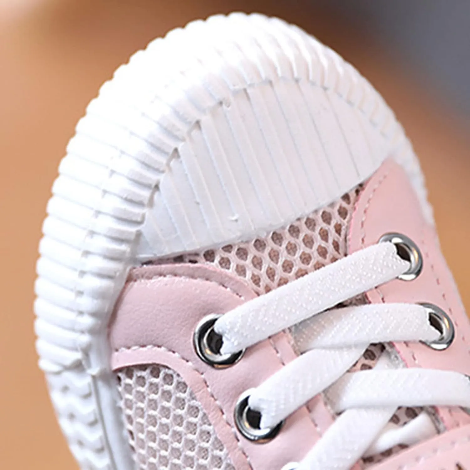 Boys & Girls Mesh Shoes Toddler Canvas Shoes Lace up Flat Tennis Shoes Hook and Loop Ribbing Surrounding Sneaker