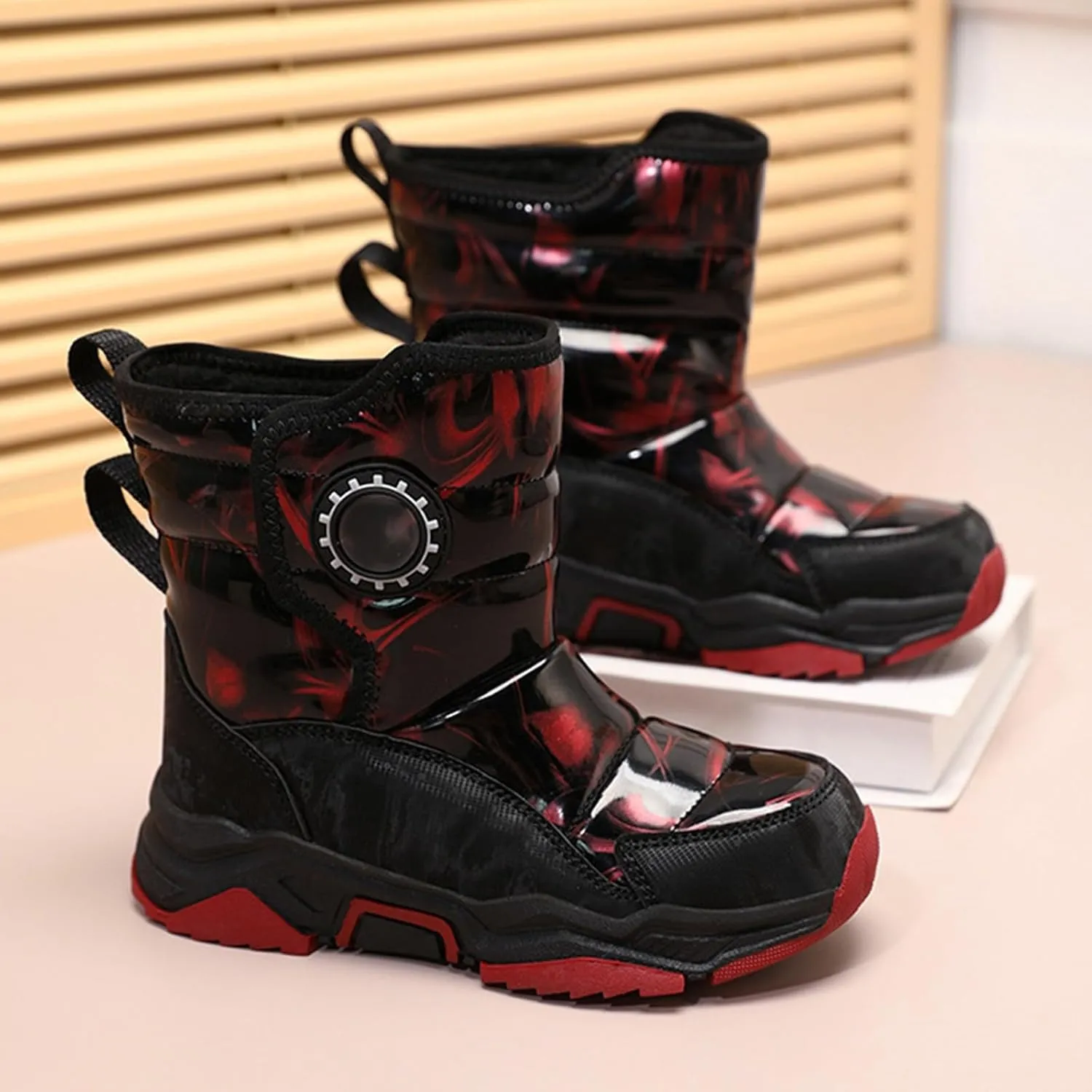 Fashion Winter Mid Calf Boots for Kids Platform Water-Proof Outdoor Warm Cozy Anti-Slip Winter Girly Boots for Girls
