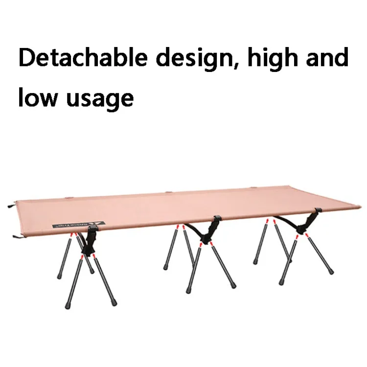 Folding Aluminum Camping, Fishing, and Beach Bed, Lightweight and Durable (Khaki)