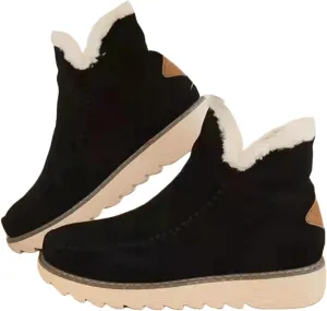 Lausiuoe Winter Dress Boots For Women 2024 Snow Boots with Fur Lined Warm Slip On Fashion Fuzzy Loafers Shoes Ankle Booiets
