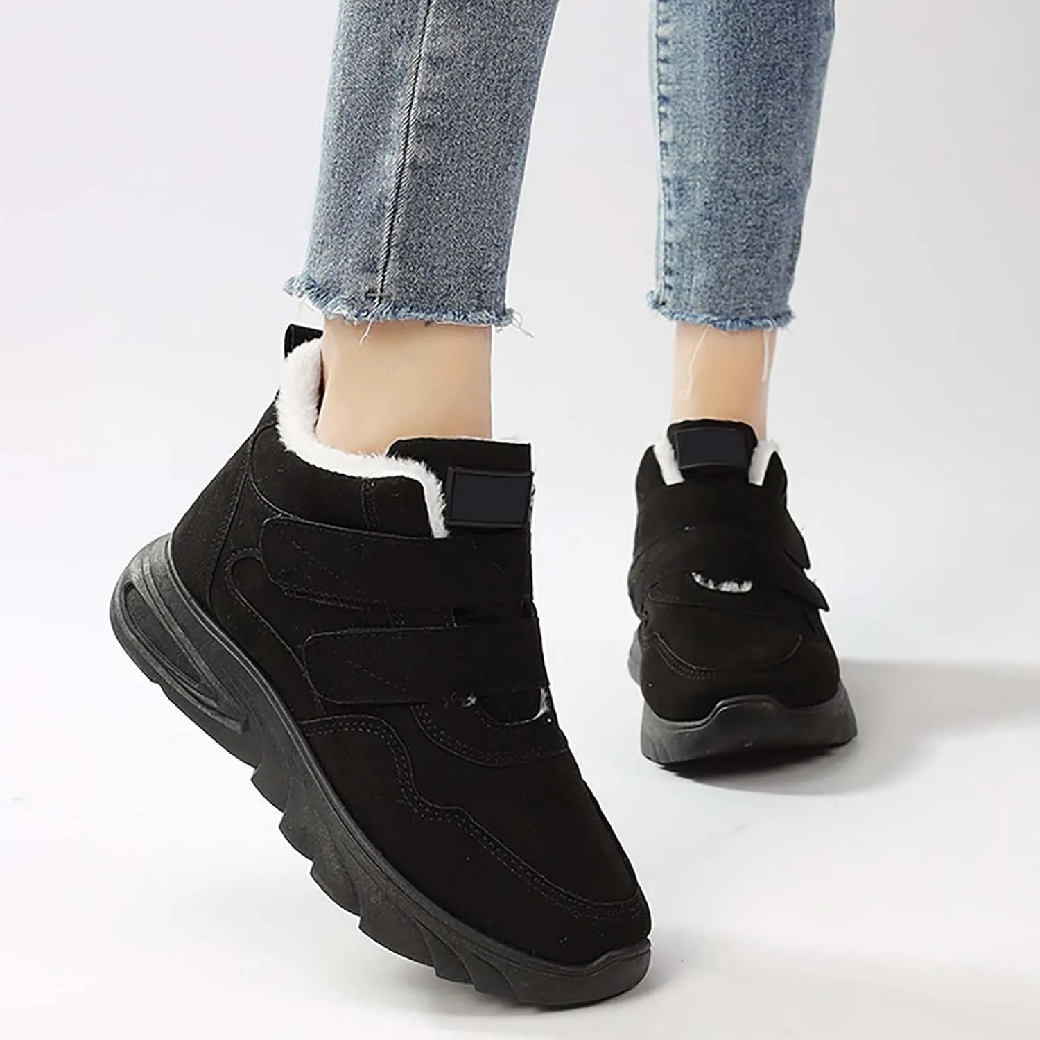 Winter Boots for Women Snow Shoes for Women Plush Ankle Boots Waterproof Plush Lined Boots Lightweight Ladies Shoes