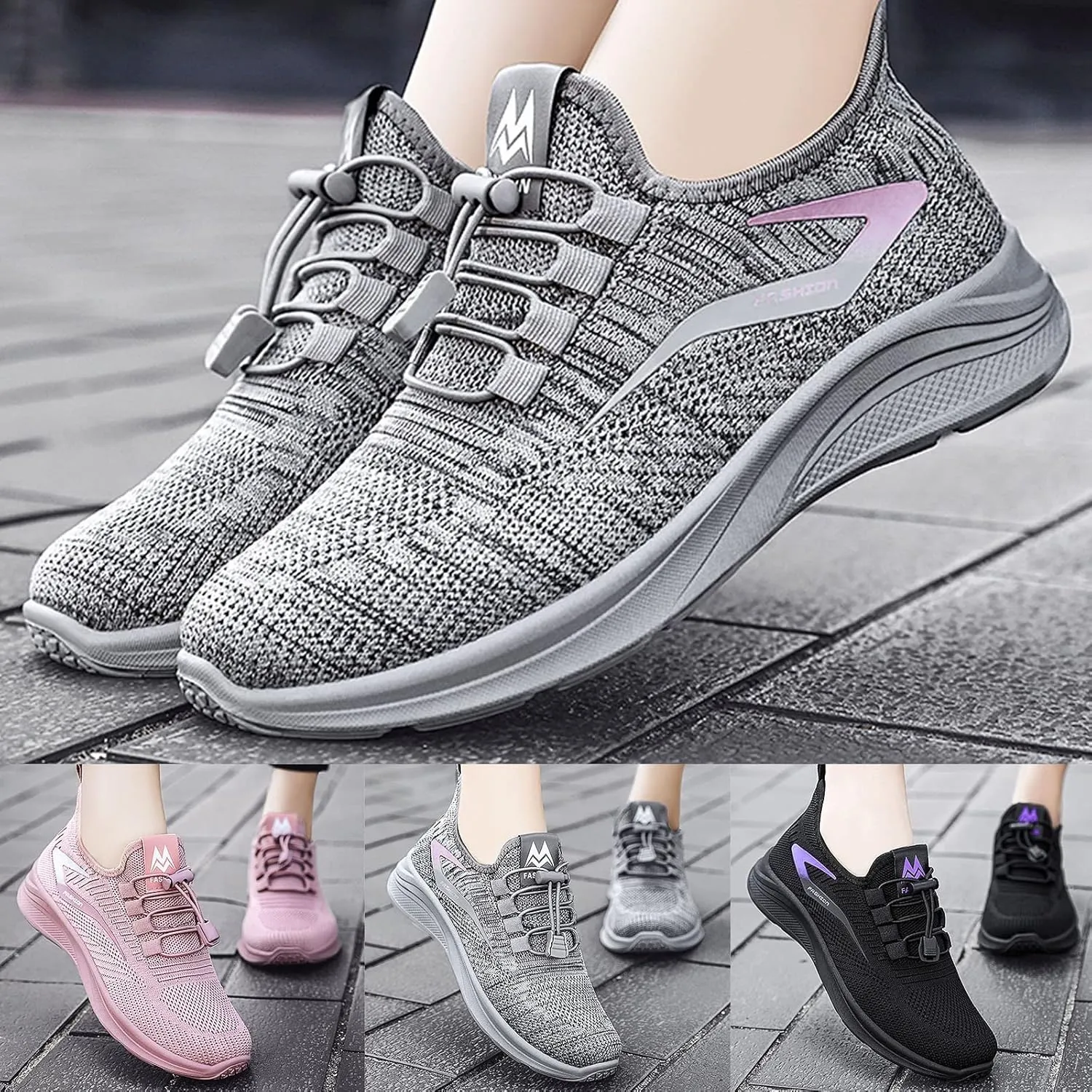 Womens Slip on Walking Shoes Comfort Lightweight Workout Casual Tennis Mesh Shoes Running Arch Support Sneakers