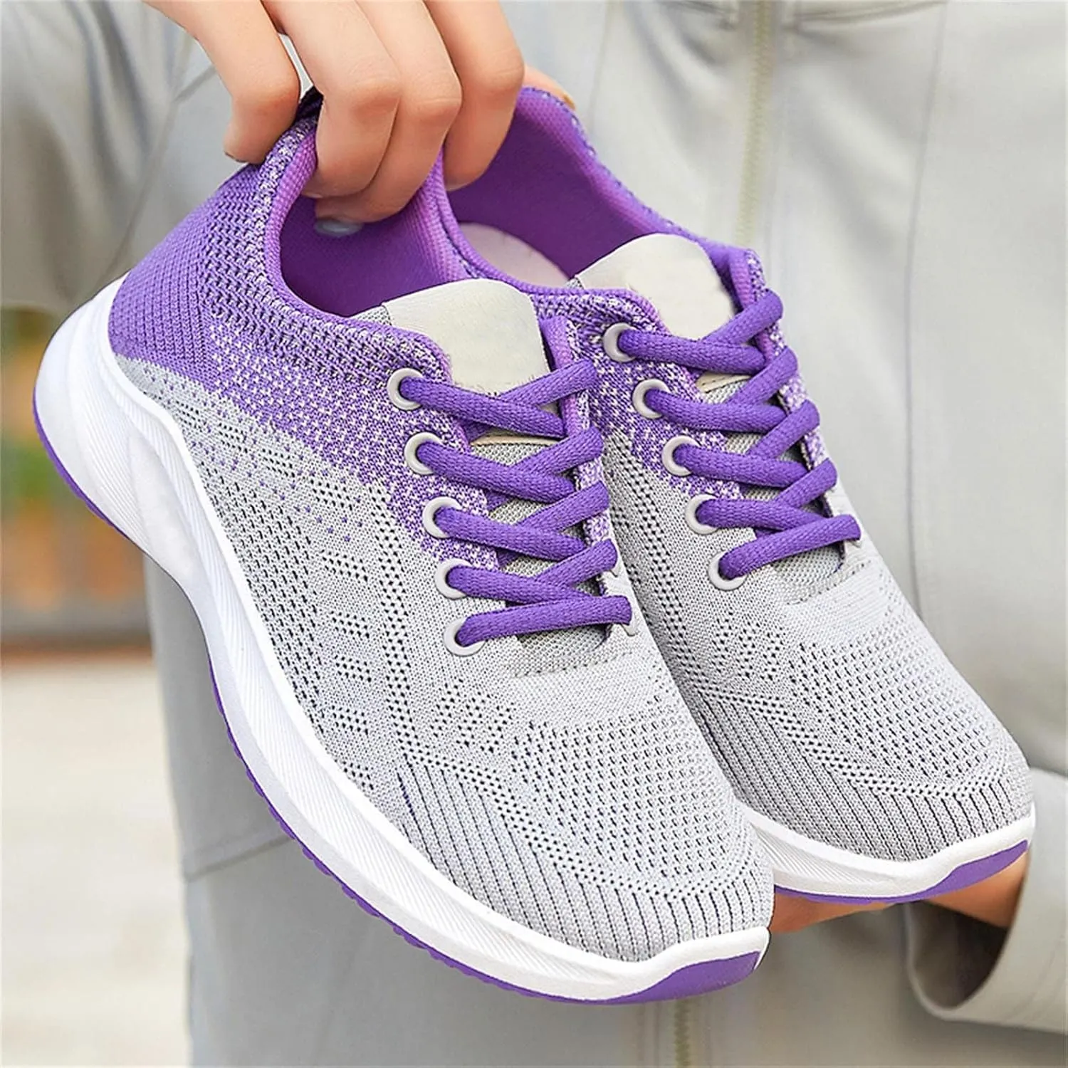 Work Out Shoes Gym for Women Comfortable Lace up Walking Shoes Lightweight Air Cushion Running Sneakers Arch Support Orthopedic Sneakers