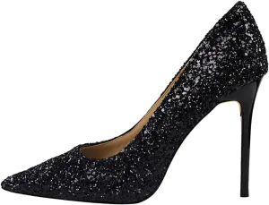 Yolkomo Women's Pointed Toe Pumps High Heel Stilettos Slip-on Rhinestone Sequin Pumps